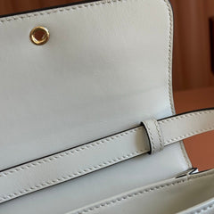 GUCCI 26S SIENA TOP HANDLE BAG 19 IN WHITE CALFSKIN