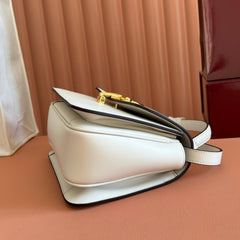 GUCCI 26S SIENA TOP HANDLE BAG 25 IN WHITE CALFSKIN