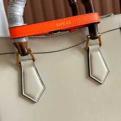 GUCCI 26S DIANA TOTE BAG 27 IN CREAM WHITE CALFSKIN