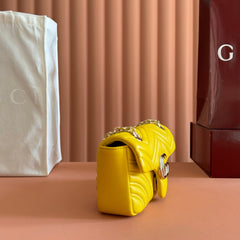 GUCCI 26S GG MARMONT BAG 22 IN YELLOW LAMBSKIN