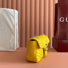 GUCCI 26S GG MARMONT BAG 26 IN YELLOW LAMBSKIN