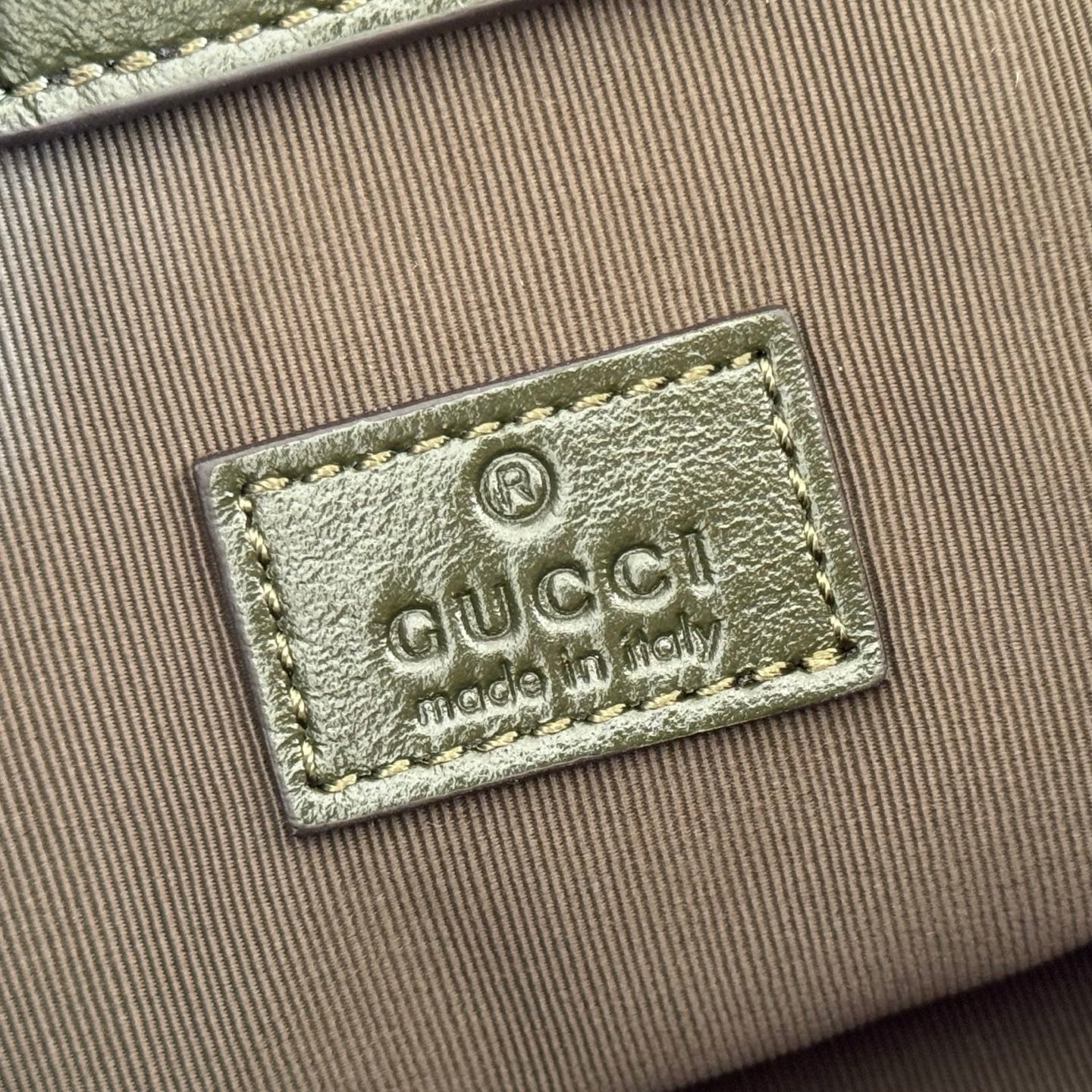 GUCCI 26S GG MARMONT TOTE BAG 17 IN MOSS GREEN CALFSKIN