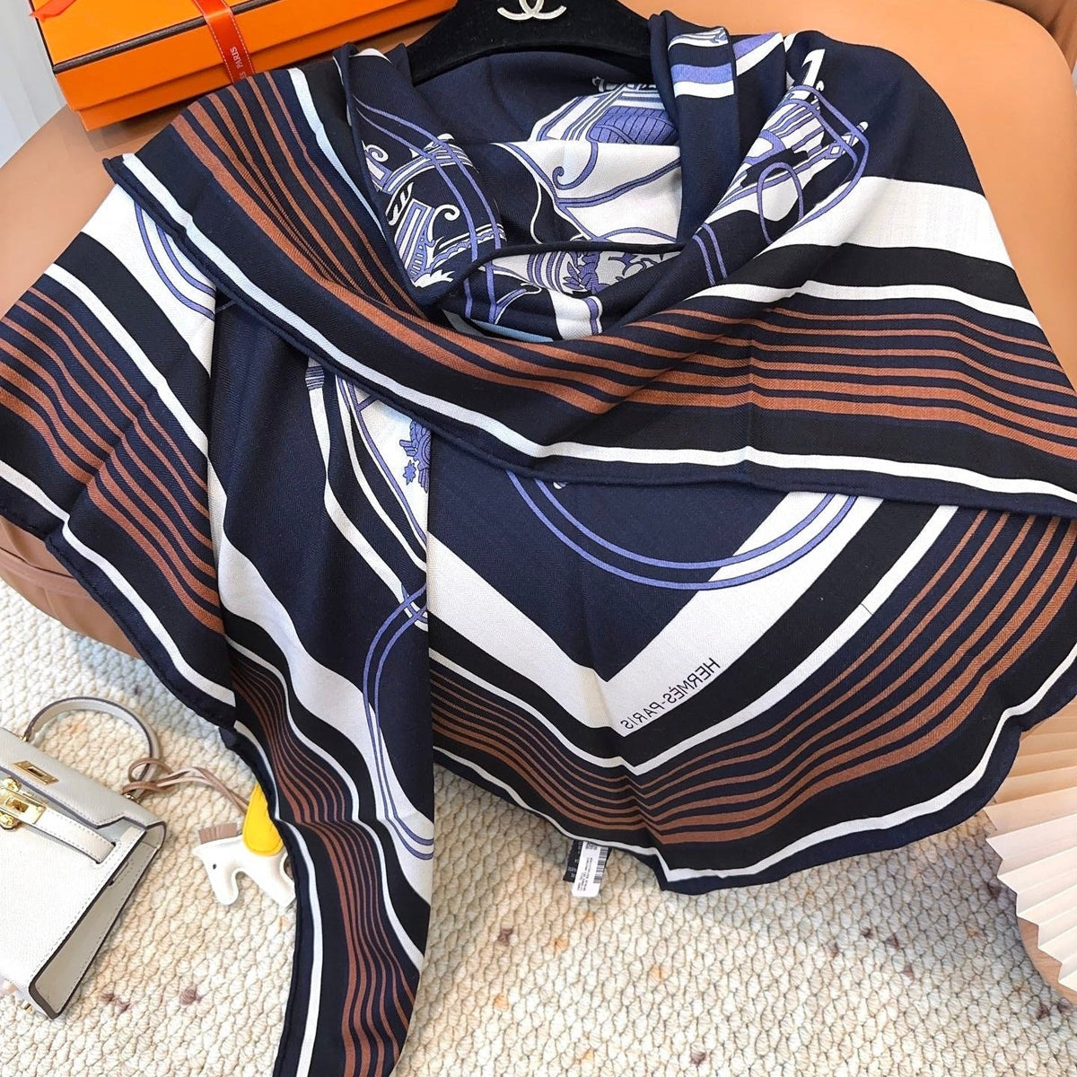 HERMES 25S SCARF 140 IN CASHMERE SILK 854528