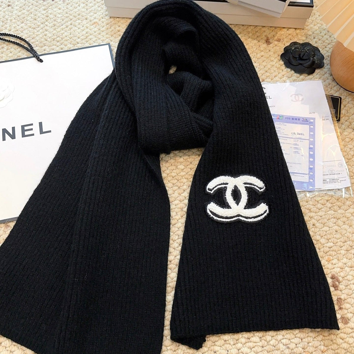CHANEL 25S SCARF 175 IN CASHMERE 932230