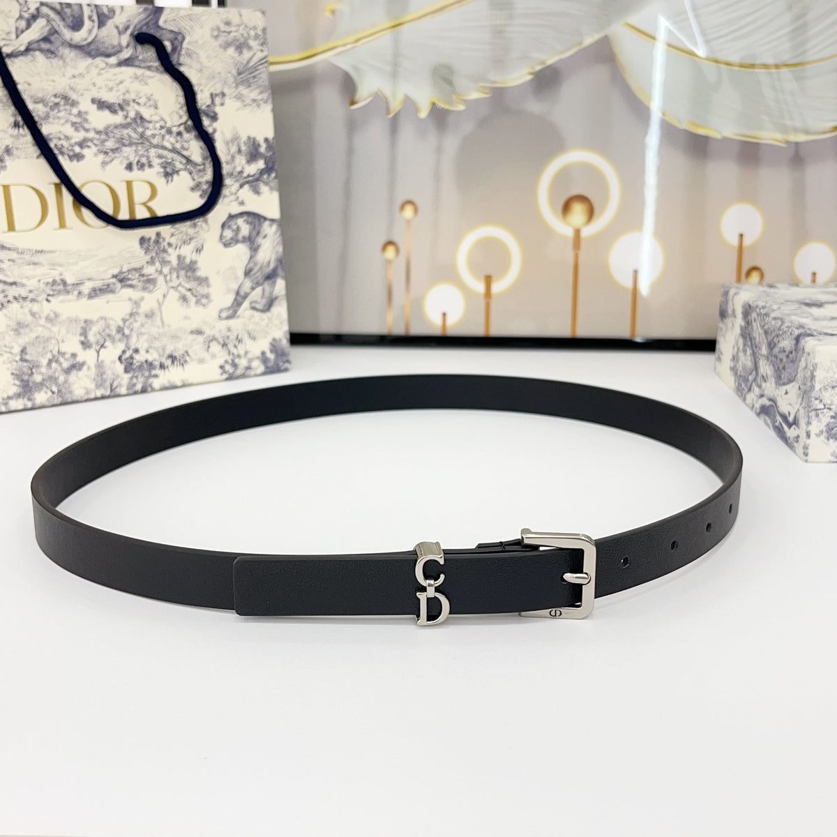 DIOR 25S BELT 20 MM IN BLACK CALFSKIN 570111