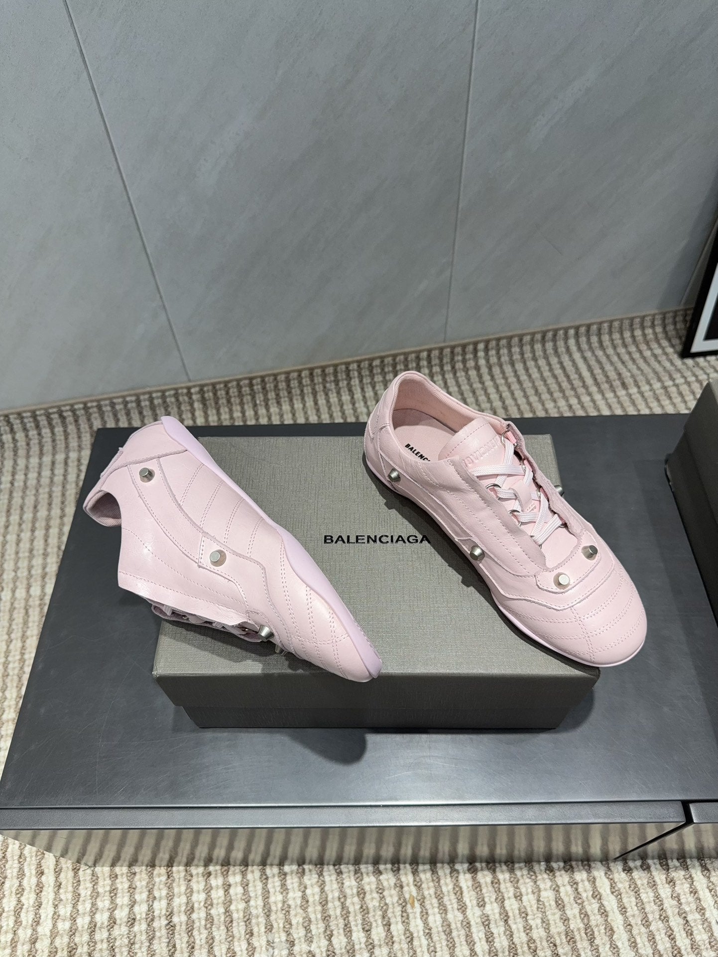 BALENCIAGA 25S SNEAKER IN LIGHT PINK CALFSKIN