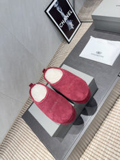 BALENCIAGA 25S AURALEE SLIP-ON 50 MM IN DEEP WINE RED SUEDE STYLE 2