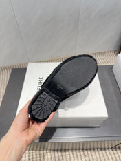 CELINE 26S HIGH-HEEL SANDALS IN BLACK PURE WOOL