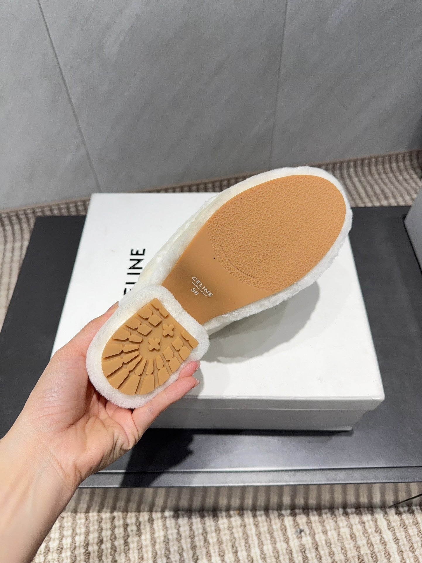 CELINE 26S HIGH-HEEL SANDALS IN WHITE PURE WOOL