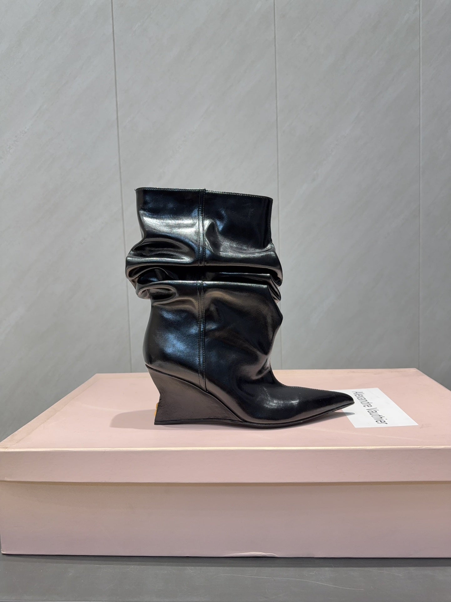 BALMAIN 26S BOOT 75 MM IN BLACK CALFSKIN