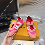 LV 26S SNEAKERINA MARY JANE IN PINK SUEDE