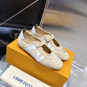 LV 26S SNEAKERINA MARY JANE IN BEIGE SUEDE