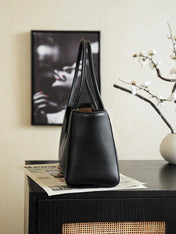 CHANEL 26S CERF TOTE BAG 39 IN BLACK CALFSKIN GOLD HARDWARE