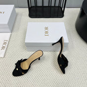 HIGH ADIORABLE MULE IN BLACK FABRIC