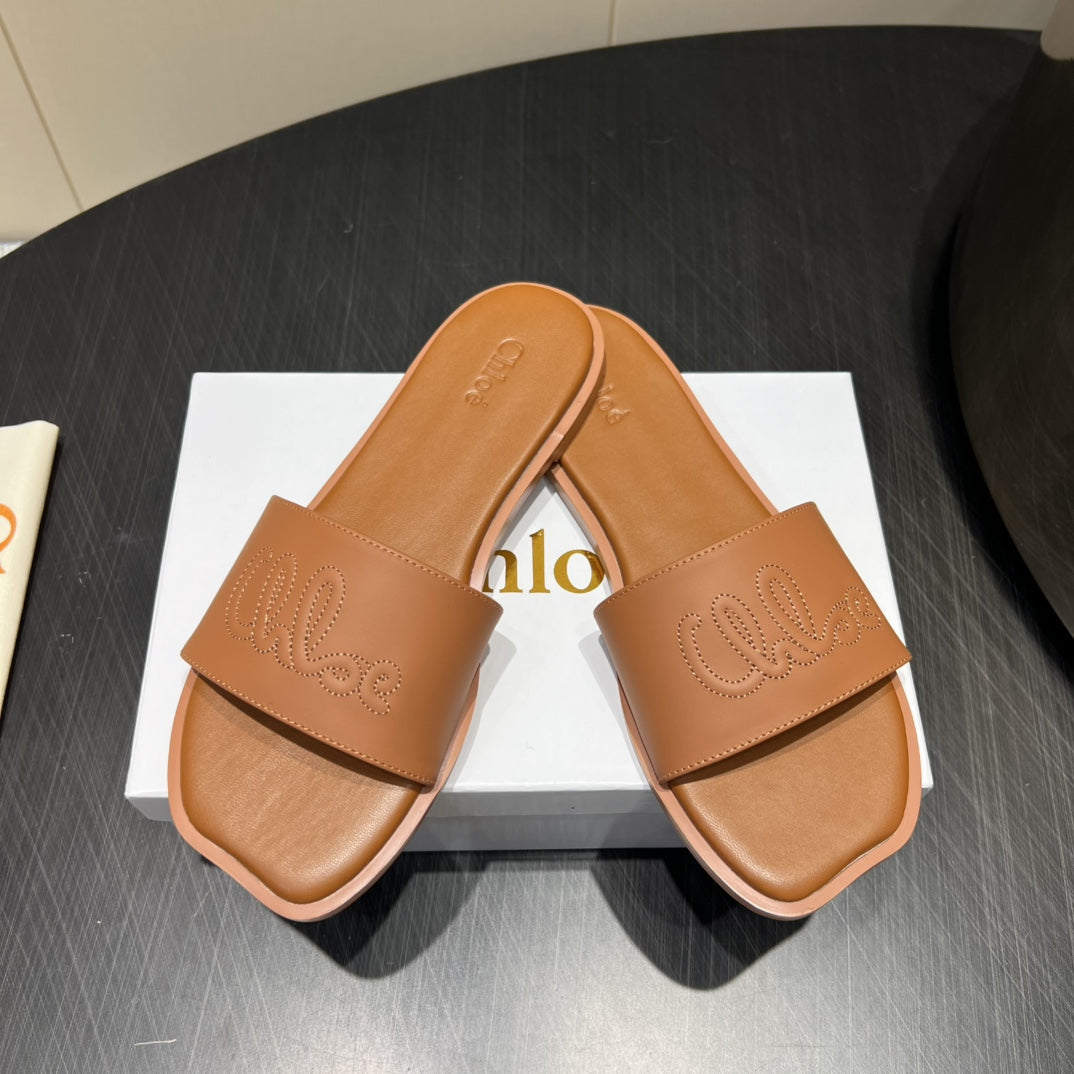 CHLOÉ 26S SANDALS IN BROWN CALFSKIN