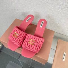 Women's Mid - Heel Rose Leather