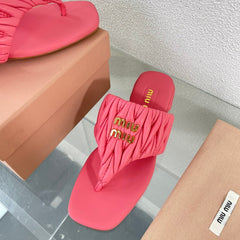 Flip-Flops Rose Leather Stylized