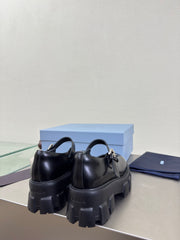 PRADA 25S PLATFORM MARY JANE SHOES IN BLACK CALFSKIN STYLE 3
