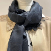 LONG SCARF 195 CM IN BLACK CASHMERE 332742