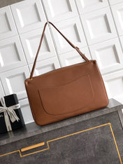 CHANEL 26S SOUPLISSIMO MAXI FLAP 39 IN CARAMEL BROWN GRAINED CALFSKIN GOLD HARDWARE