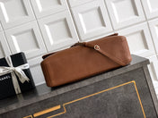 CHANEL 26S SOUPLISSIMO MAXI FLAP 39 IN CARAMEL BROWN GRAINED CALFSKIN SILVER HARDWARE