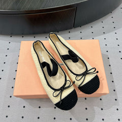 Ballet Flats Ivory Fabric