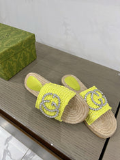 GG INTERLOCKING G ESPADRILLE LEMON FABRIC