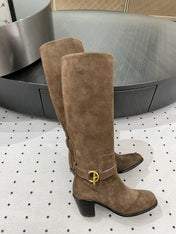 JUSTINE BOOT 6 CM IN CHOCOLATE BROWN SUEDE