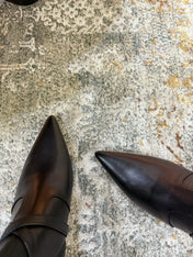 HM 26S POINTED-TOE ANKLE BOOTS 35 MM IN BLACK CALFSKIN