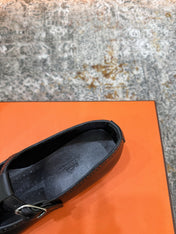 HM 26S PERFORATED BALLET FLATS IN BLACK CALFSKIN