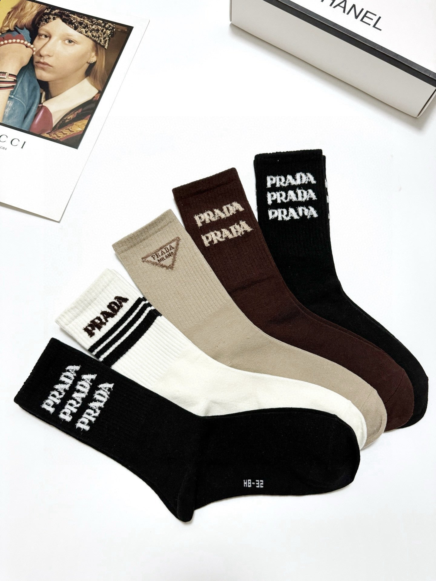 PRADA 26S CREW SOCKS 569329 (1 BOX)