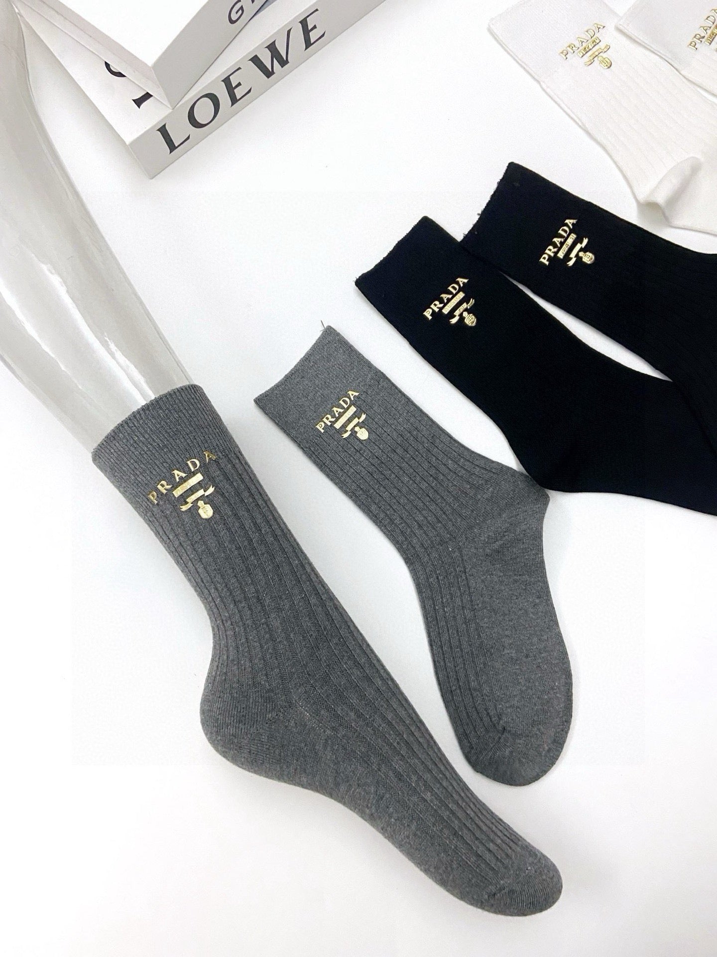PRADA 26S CREW SOCKS 394011 (1 BOX)