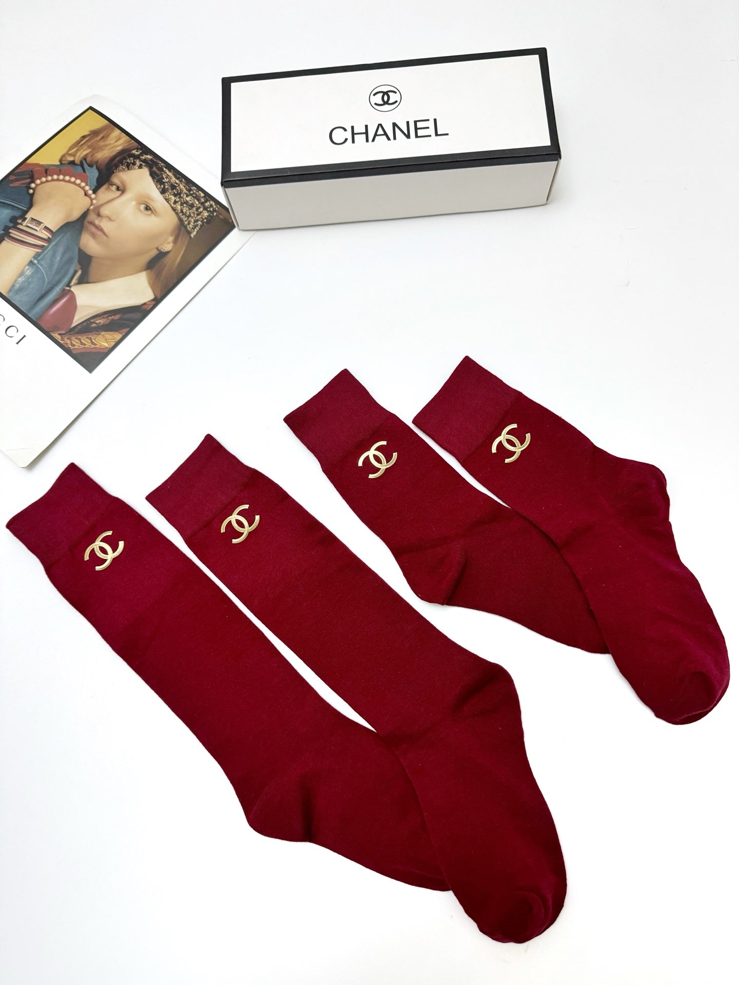 CHANEL 26S CREW SOCKS 397279 (1 BOX)