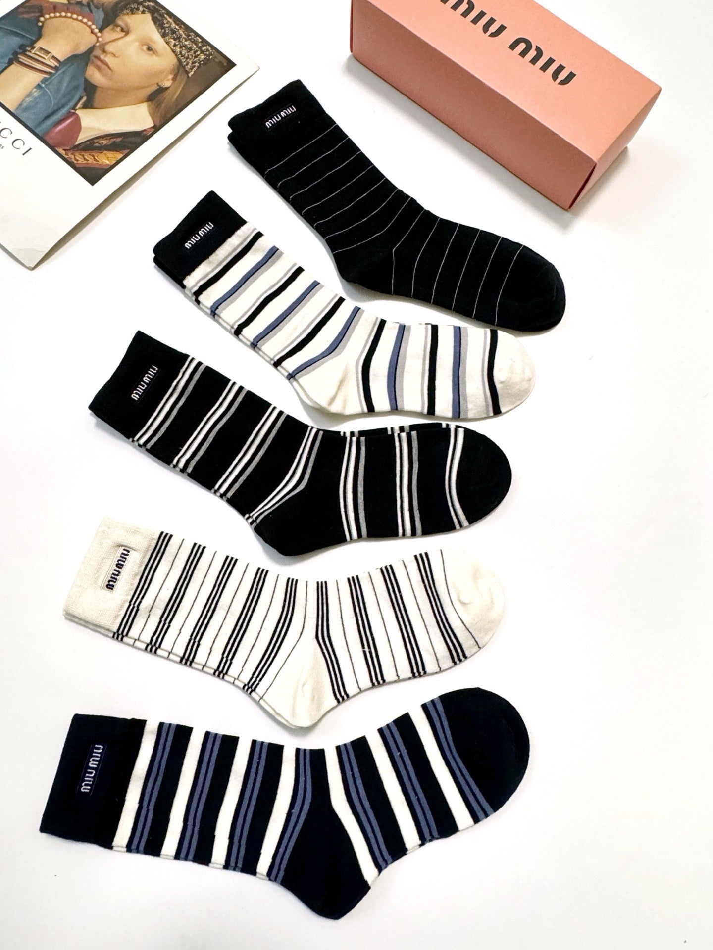 MIUMIU 26S CREW SOCKS 407174 (1 BOX)