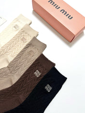 MIUMIU 26S CREW SOCKS 407177 (1 BOX)