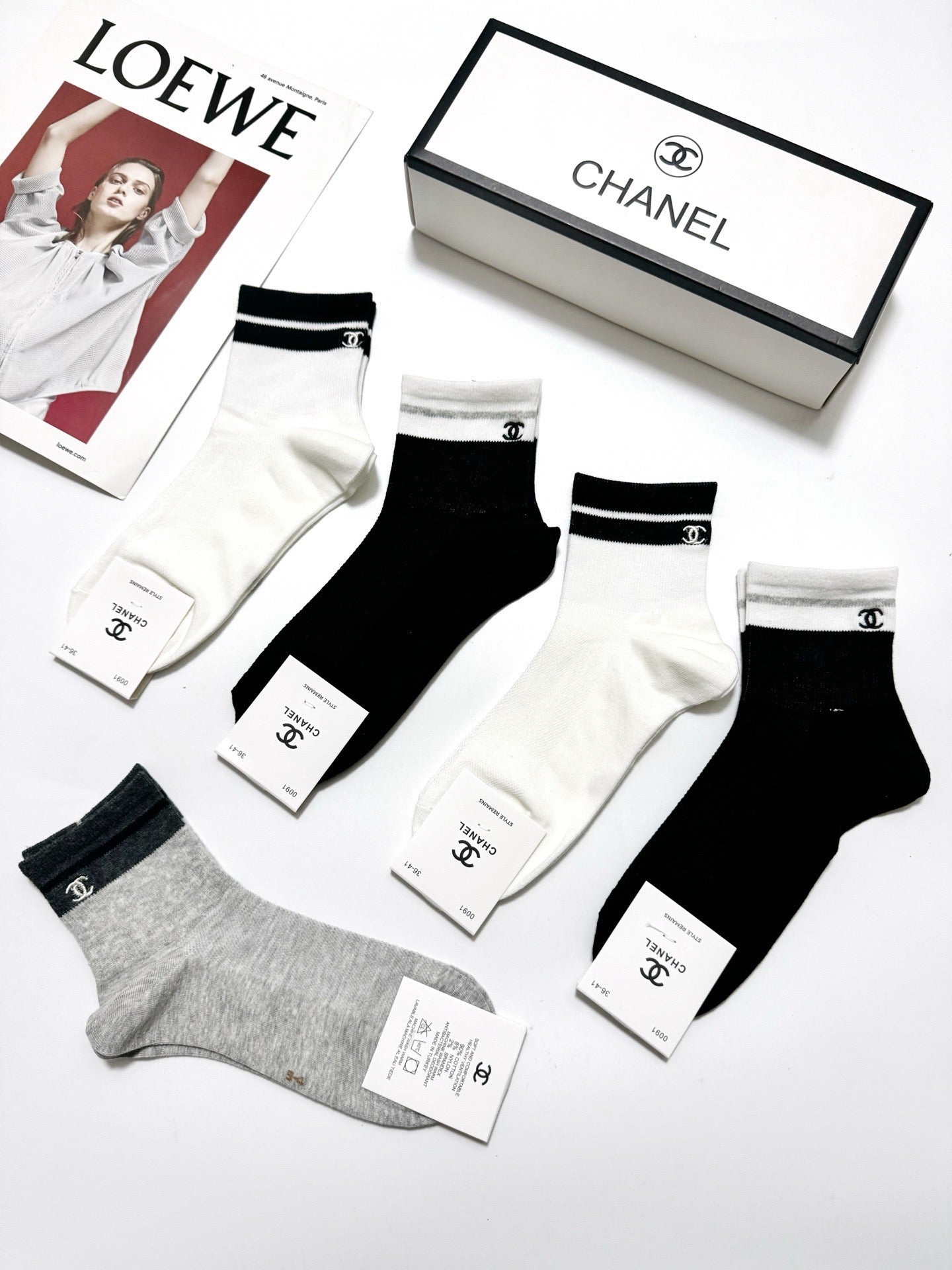 CHANEL 26S ANKLE SOCKS 407179 (1 BOX)