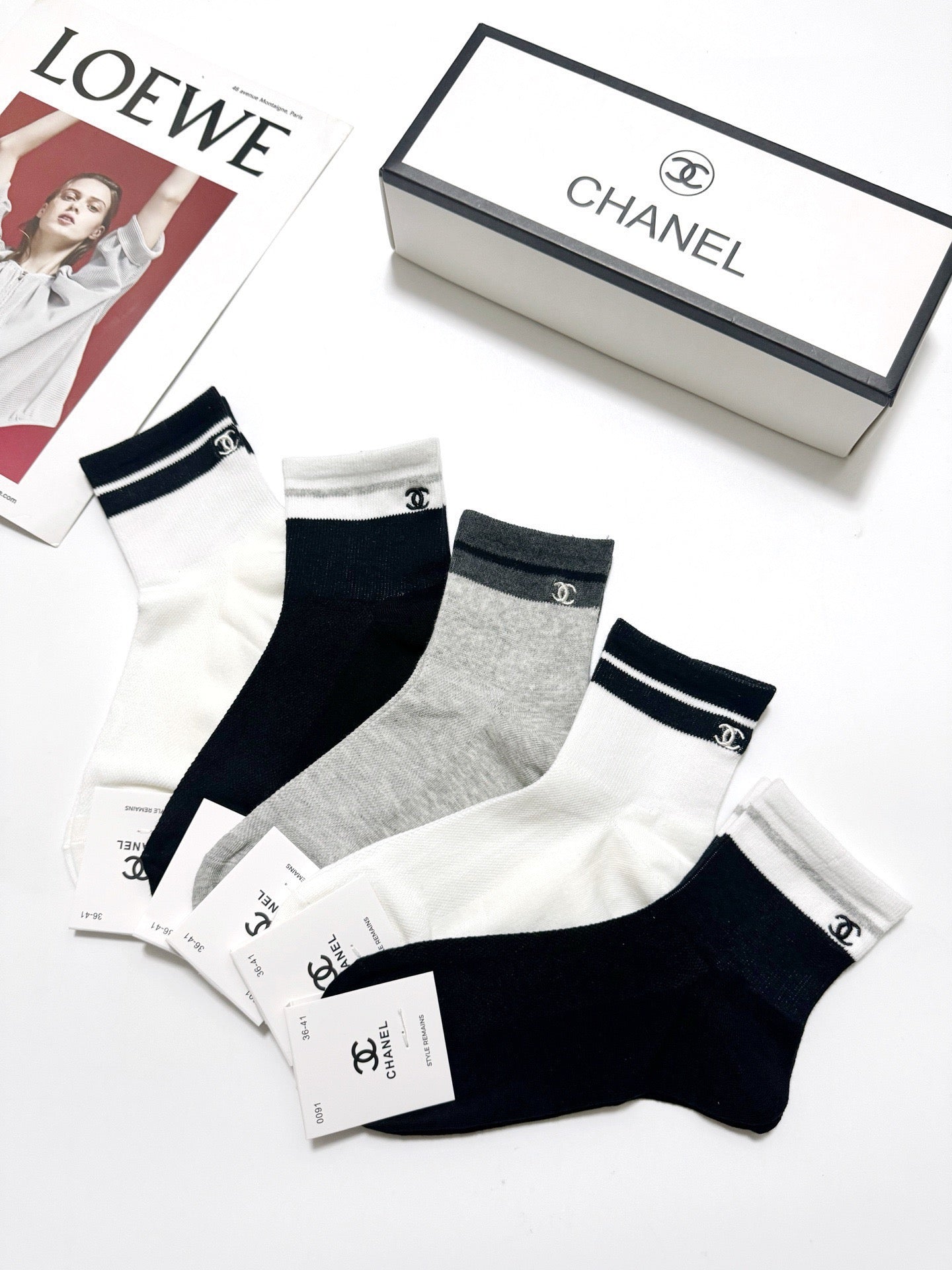 CHANEL 26S ANKLE SOCKS 407179 (1 BOX)