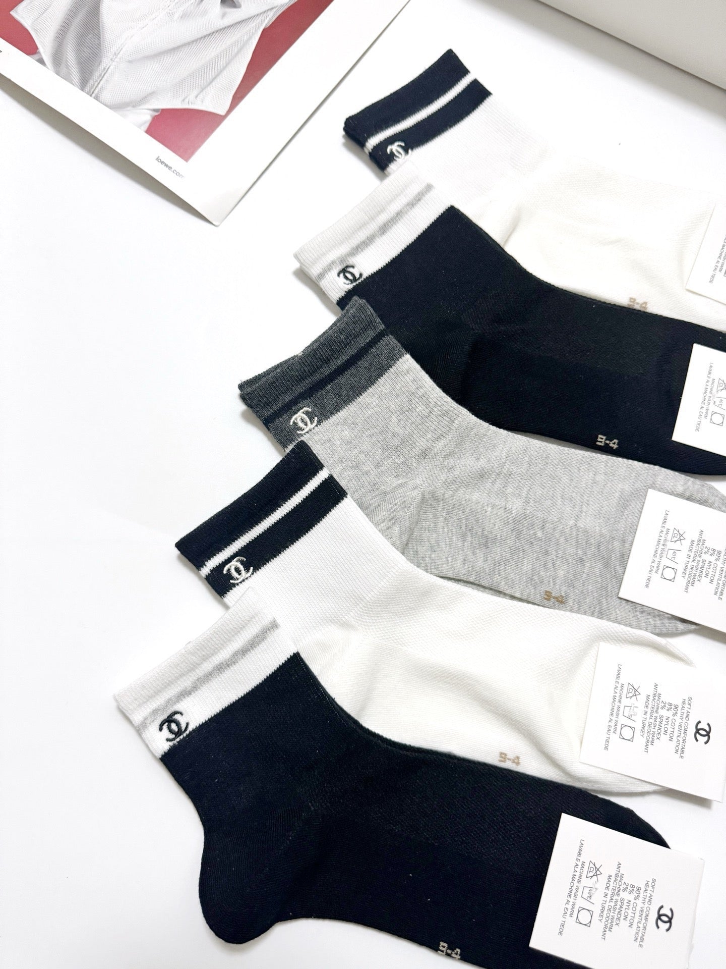 CHANEL 26S ANKLE SOCKS 407179 (1 BOX)