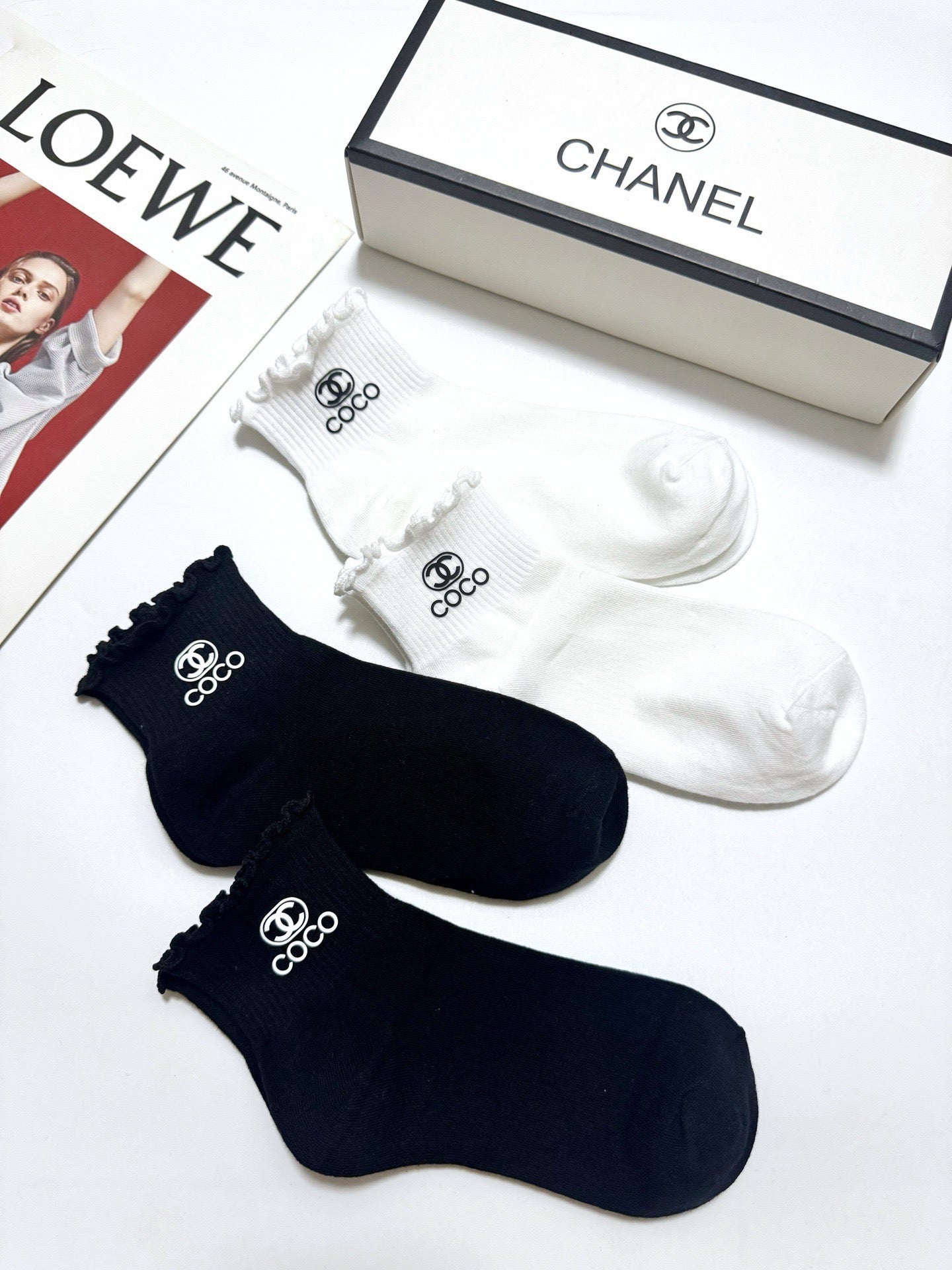 CHANEL 26S ANKLE SOCKS 408735 (1 BOX)