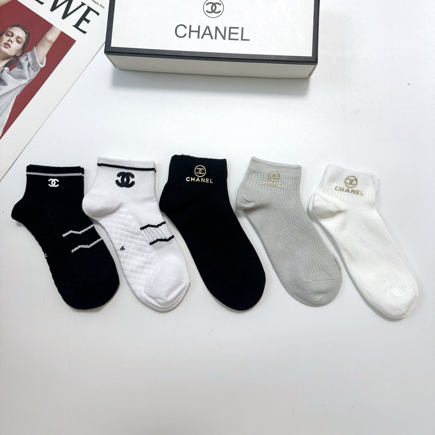 CHANEL 26S ANKLE SOCKS 412444 (1 BOX)