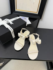 FLAT SANDALS 5 MM IN WHITE CREAM CALFSKIN