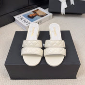 CC 25C Mule Sandal 45mm Open Heel White Lambskin 233495