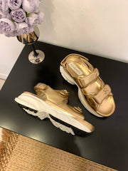 SANDAL 25S IN GLITTER GOLDEN LAMBSKIN