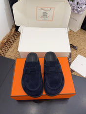 HM 25S MULE IN DARK SLATE BLUE SUEDE