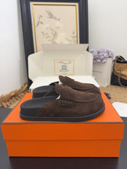 HM 25S MULE IN DARK BROWN SUEDE