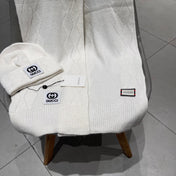 SET SCARF AND HAT IN WHITE CASHMERE AND RABBIT FUR 397373