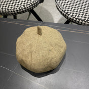 BERET HAT IN PEANUT BROWN FABRIC 420942