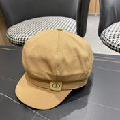 BAKER BOY HAT IN BEIGE YELLOW COTTON 429848