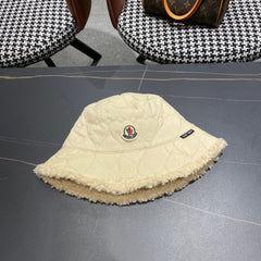 REVERSIBLE NAPPA & SHEARLING BUCKET HAT TAN BEIGE 436509