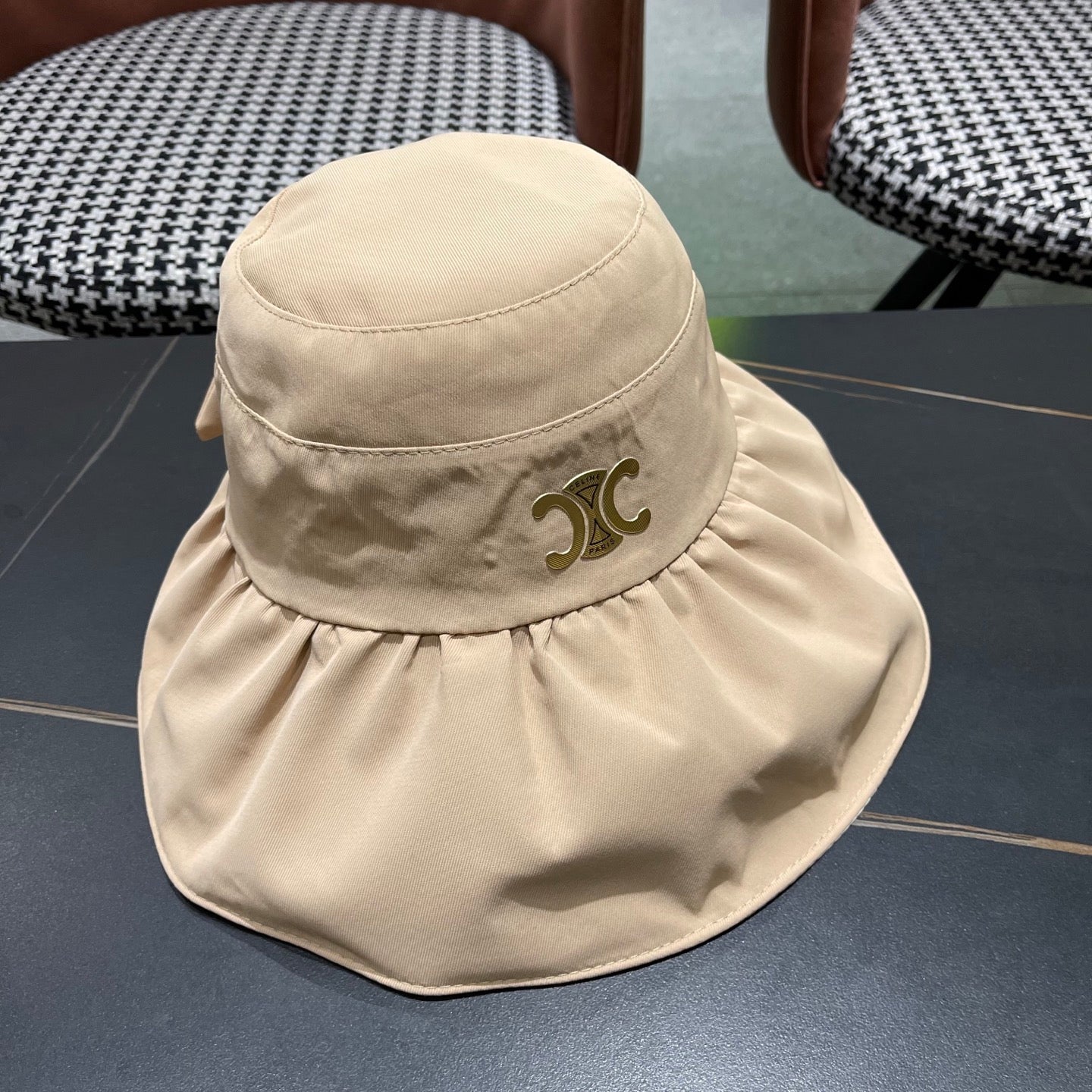 CELINE 25S BUCKET HAT 734982 IN BEIGE